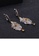 Glamorousky silver 925 Sterling Silver Plated Black Fashion Elegant Leaf Citrine Geometric Earrings 07317ACE359479GS_3