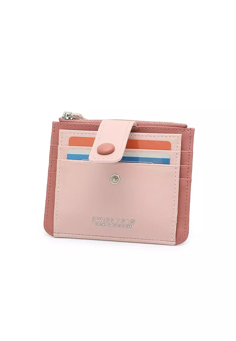 Women's Card Holder With Coin Compartment - Pink