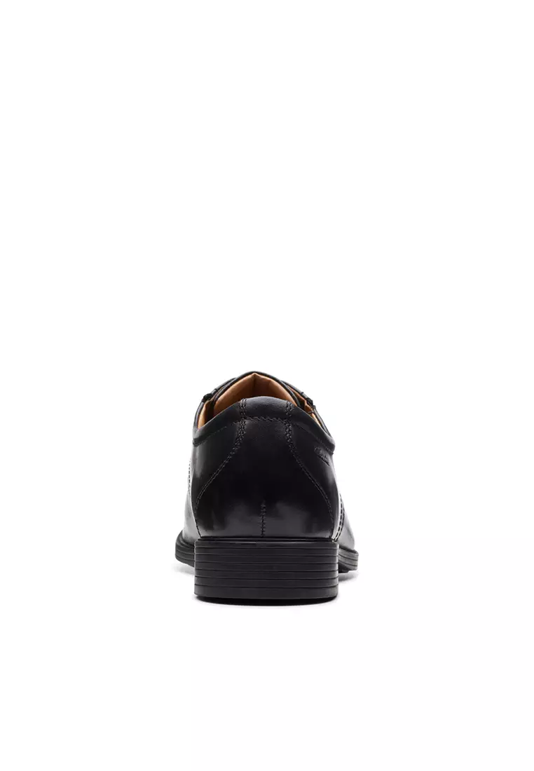 Mens Whiddon Cap Formal Shoes Black Leather - Wide Fit