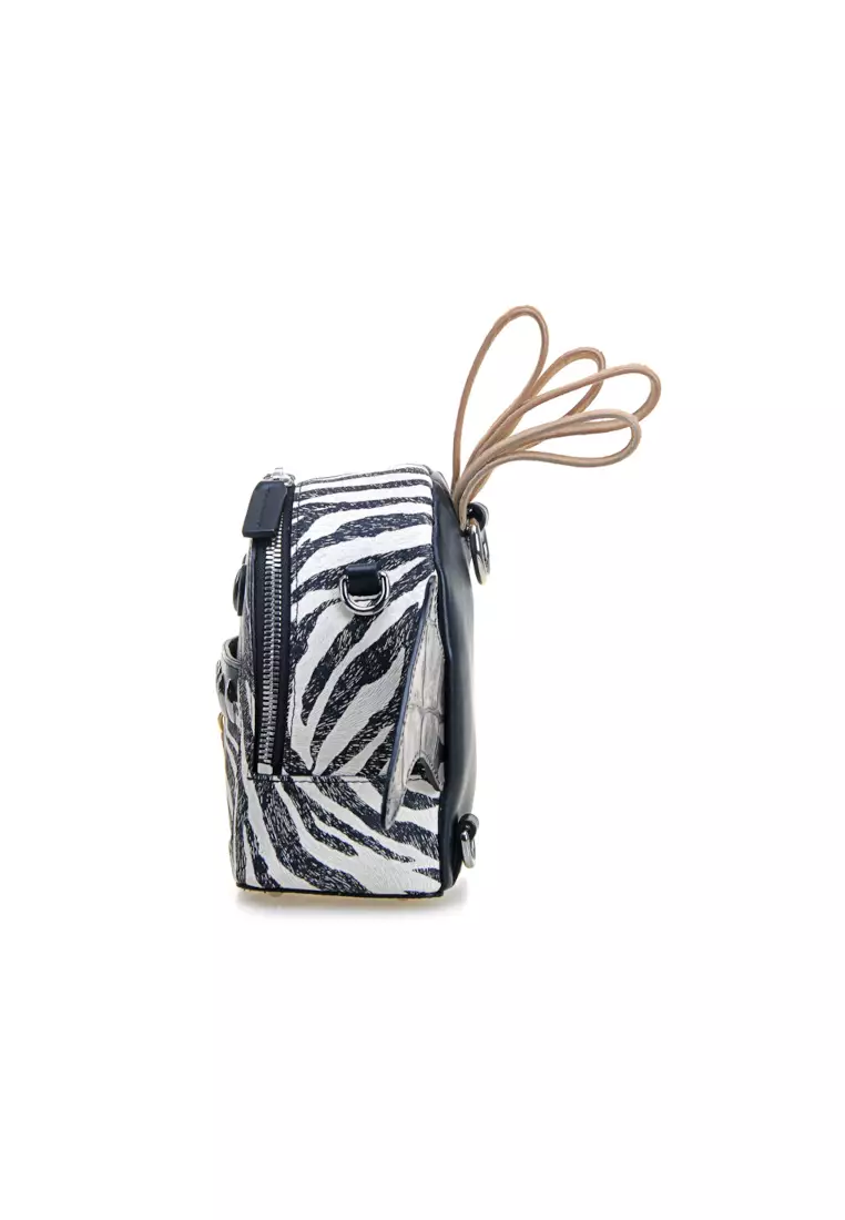 Buy FION FION Little Mons Jacquard with Leather Backpack 2025 Online ...