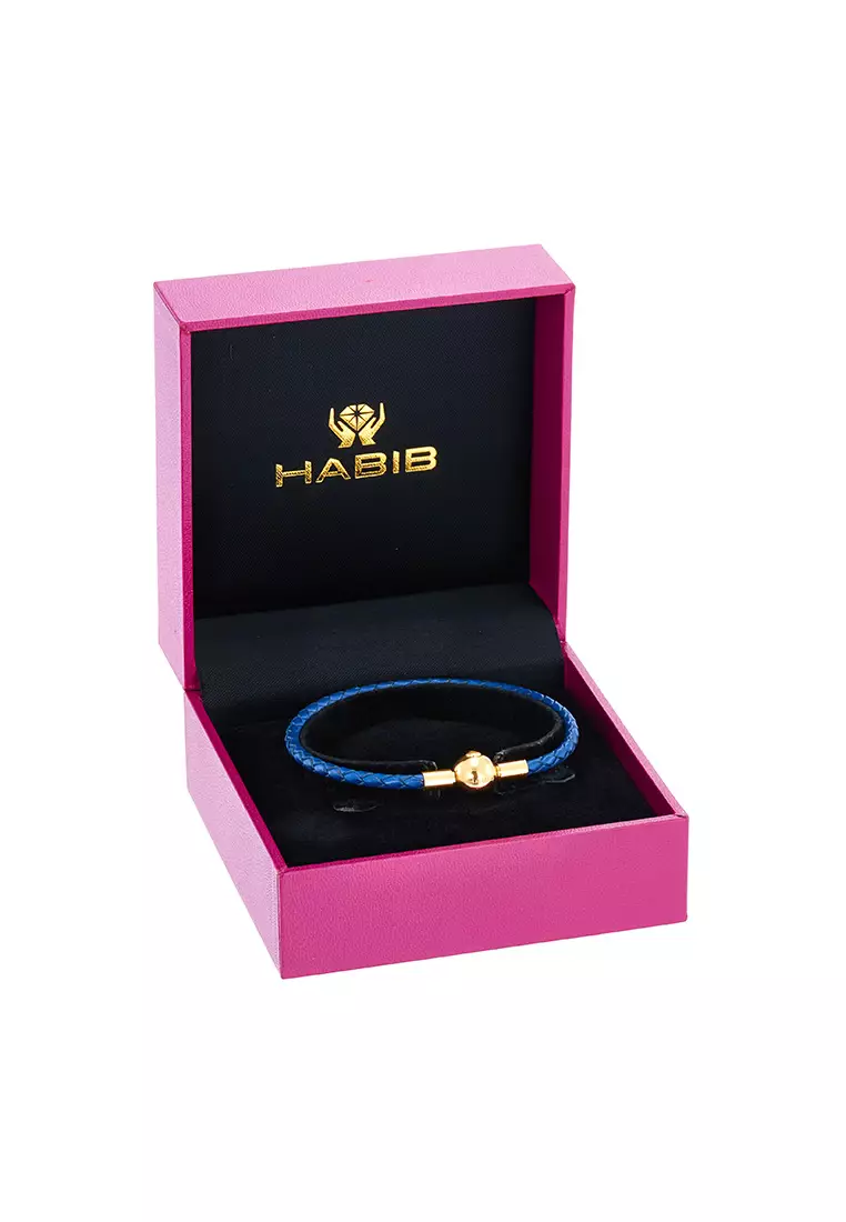 HABIB Leather Bracelet WWGB2180723 (Blue Colour)