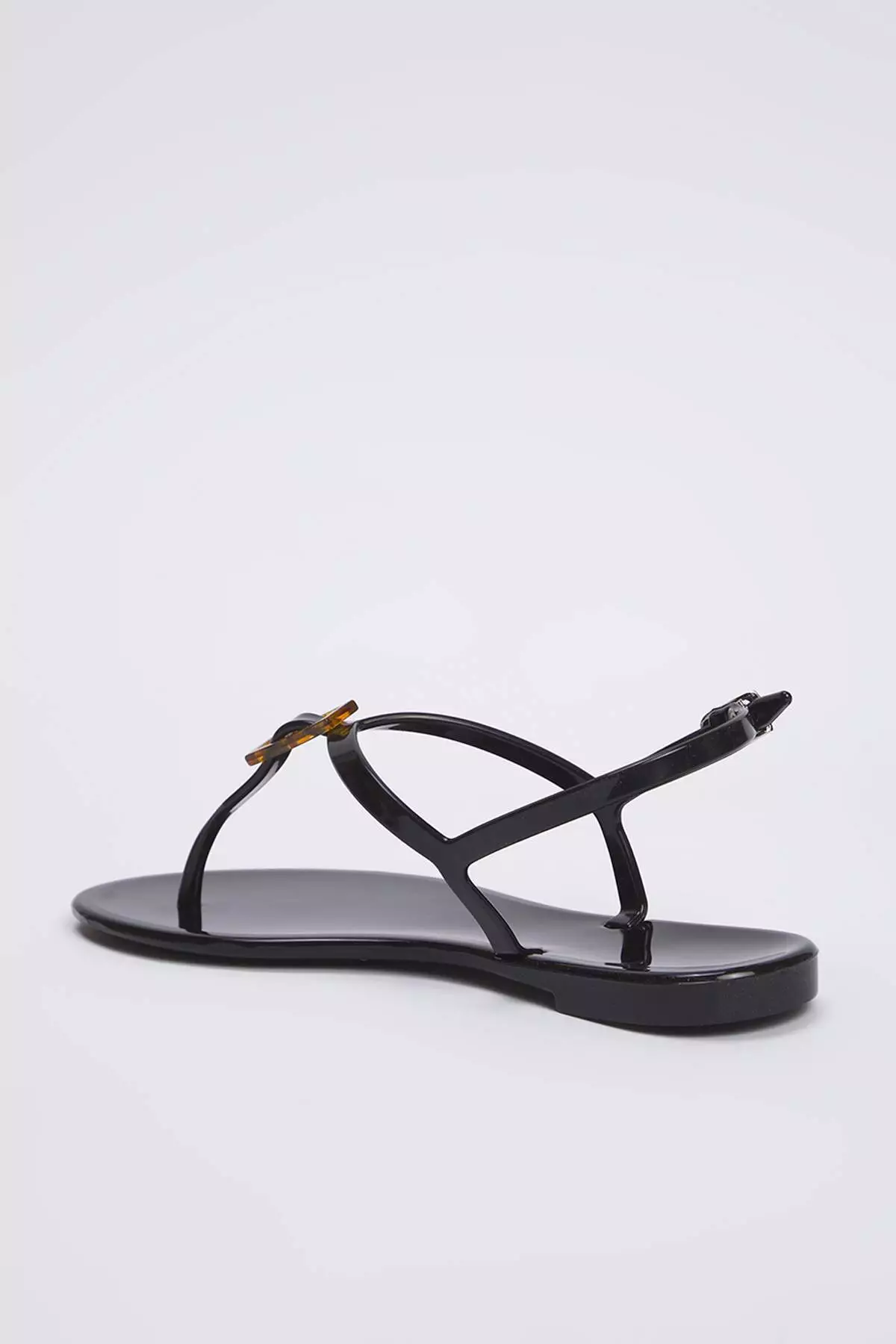 Black Jelly Flip Flops Women's Sandals Takss25Sd00065