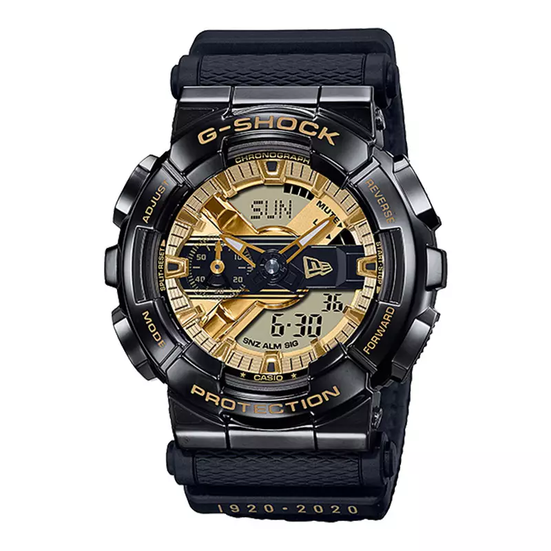 Jam Tangan Pria Casio G-Shock GM-110NE-1ADR New Era Collaboration Digital Analog Dial Cloth Band + Extra Strap