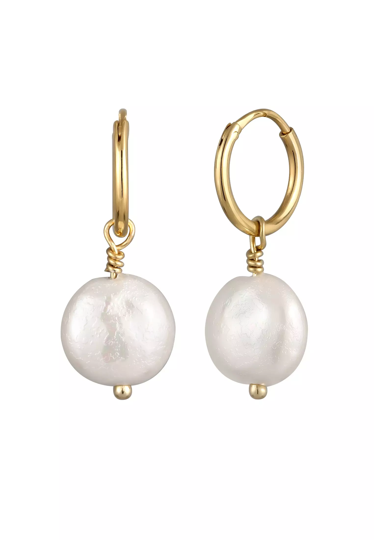Earring Creole Pearls Summer Gold Plated