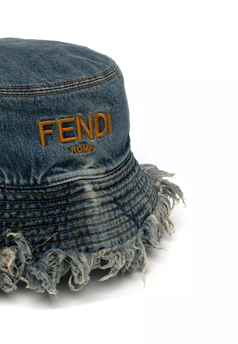 Fendi Men's Roma Logo Patch Bucket Hat