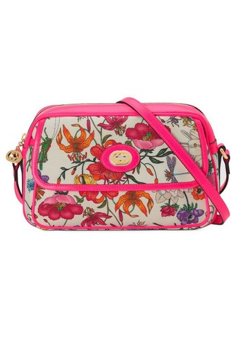 Gucci multi Gucci Small Flora Shoulder Bag in WHITE/FUXIA FLUO 4412EAC8C234E0GS_1