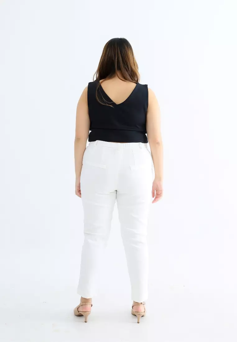 Plus Size Skinny Jeans Yves Broken White