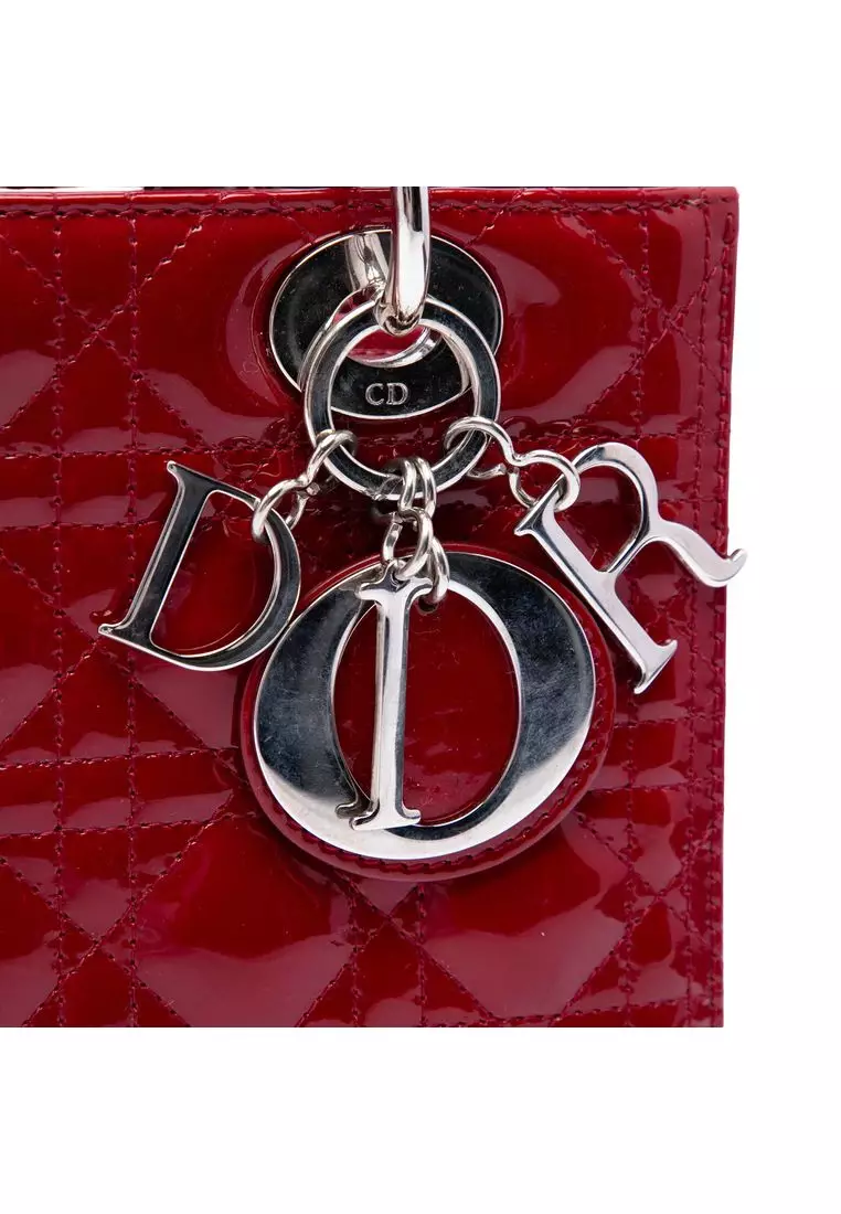 Pre-Loved Dior Medium Patent Cannage Lady Dior