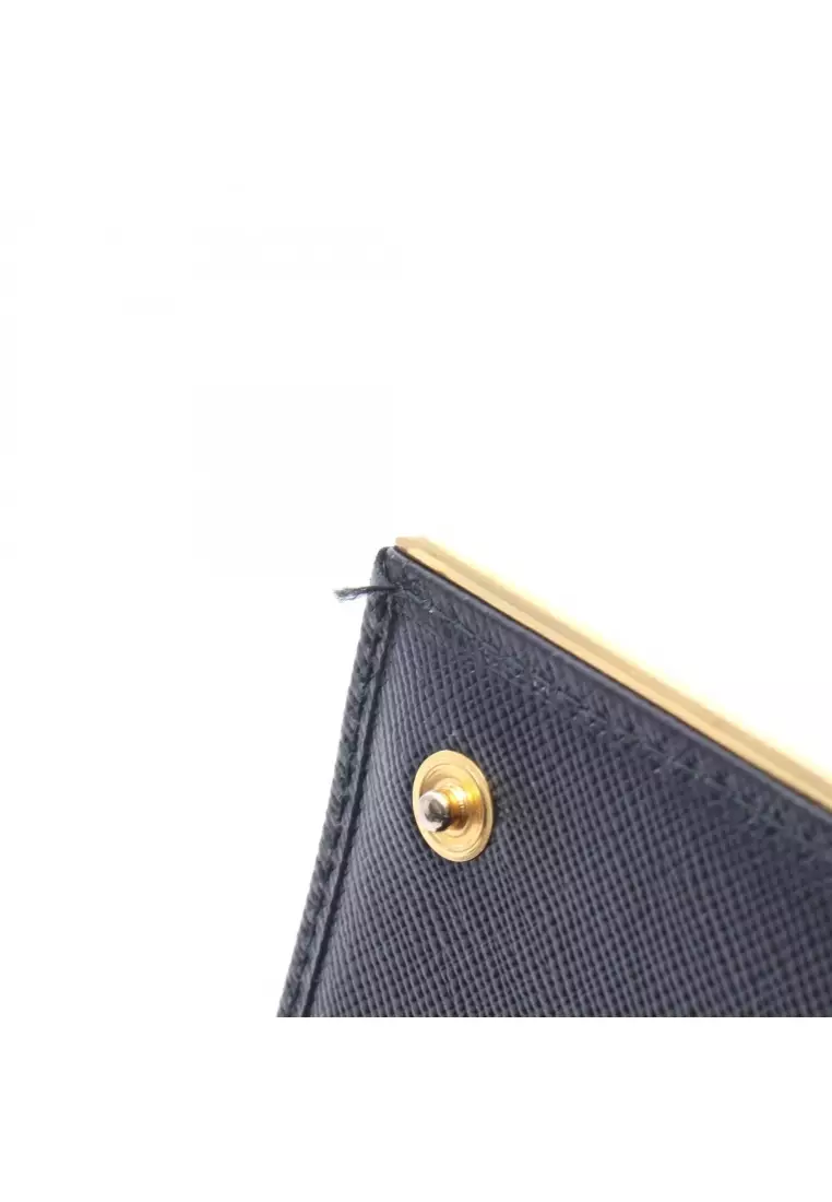 Pre-Loved Prada Bi-fold Long Wallet Saffiano leather black