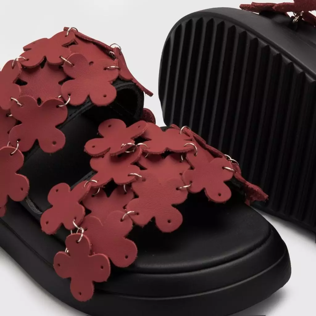 Adorable Projects - Clover Sandals Genuine Leather Red - Sandal Wanita