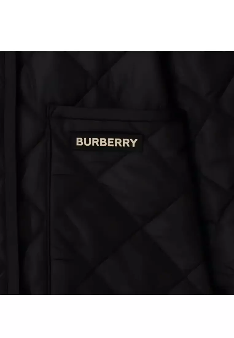 Womens black burberry quilted jacket cheap