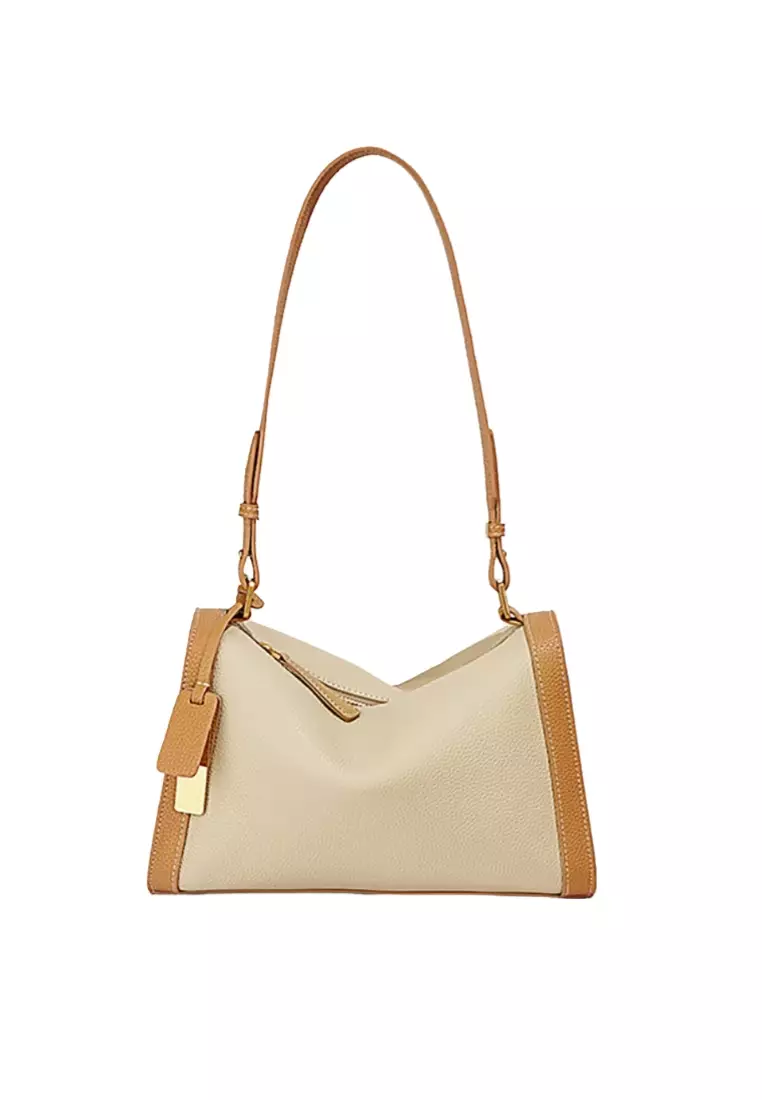 Women's Leather Color Contrast Crossbody Bag