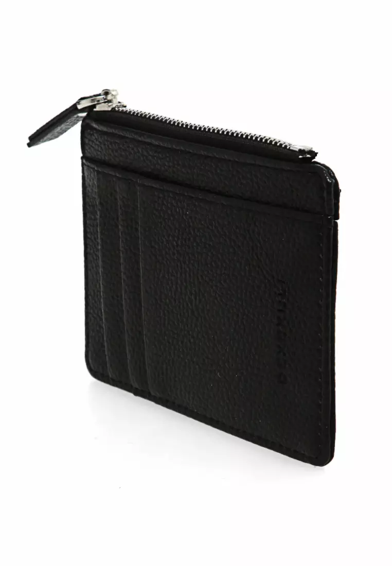 Zrek Wallet Dompet Kartu Unisex ID Card Holder Slim Casual Design Material Leather Kulit ORIGINAL - Black