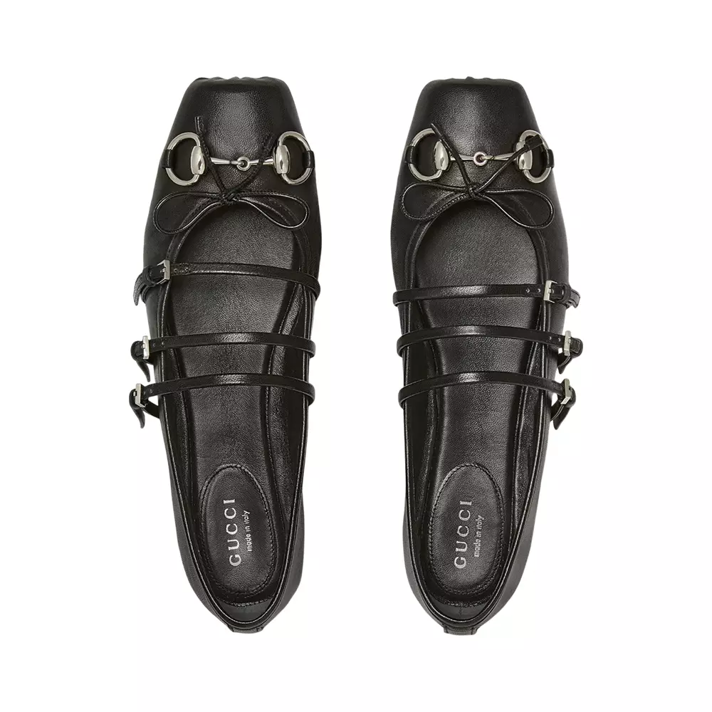 Sacchetto Horsebit Ballet Flat Black