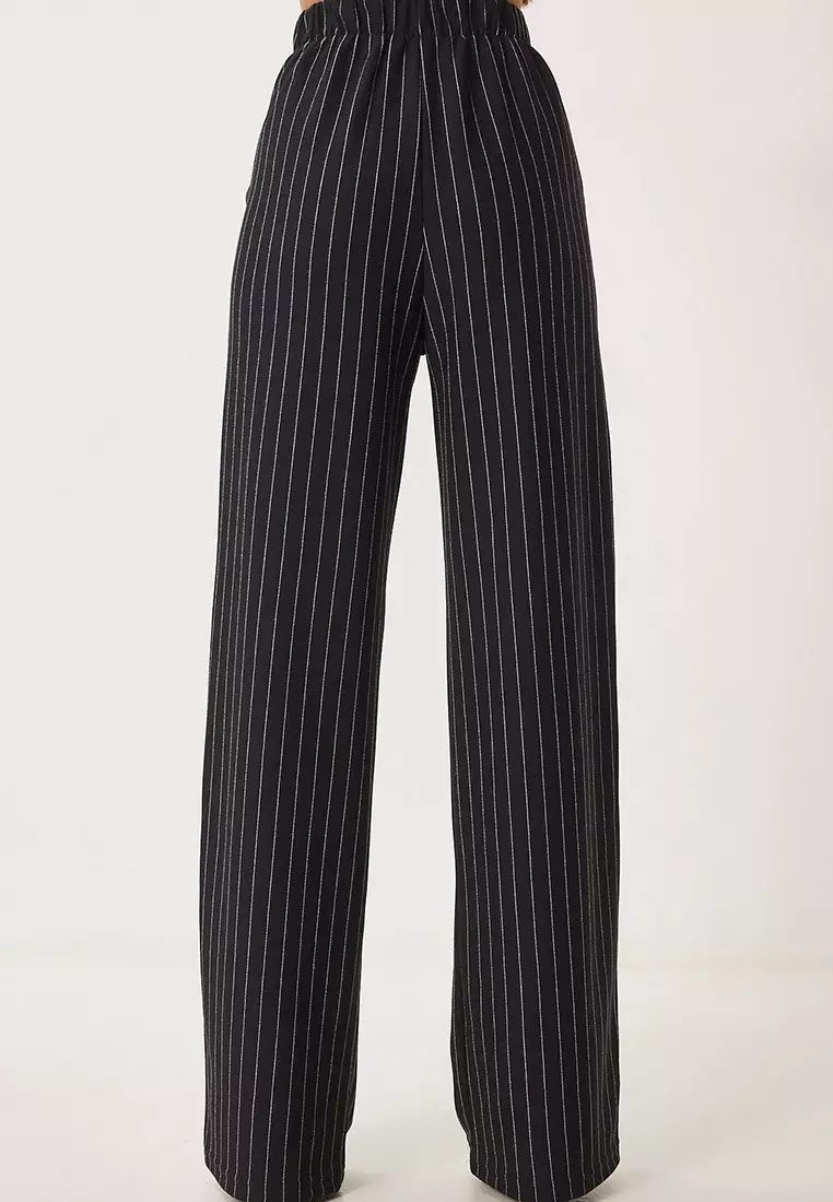 Stripe High Waist Trousers
