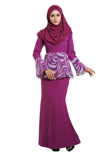 Baju Kurung Peplum from LARA NOUR in purple_1