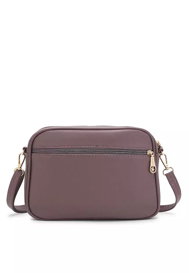 Multi Compartment Crossbody Bag / Sling Bag (Tas Selempang Wanita) - Ungu