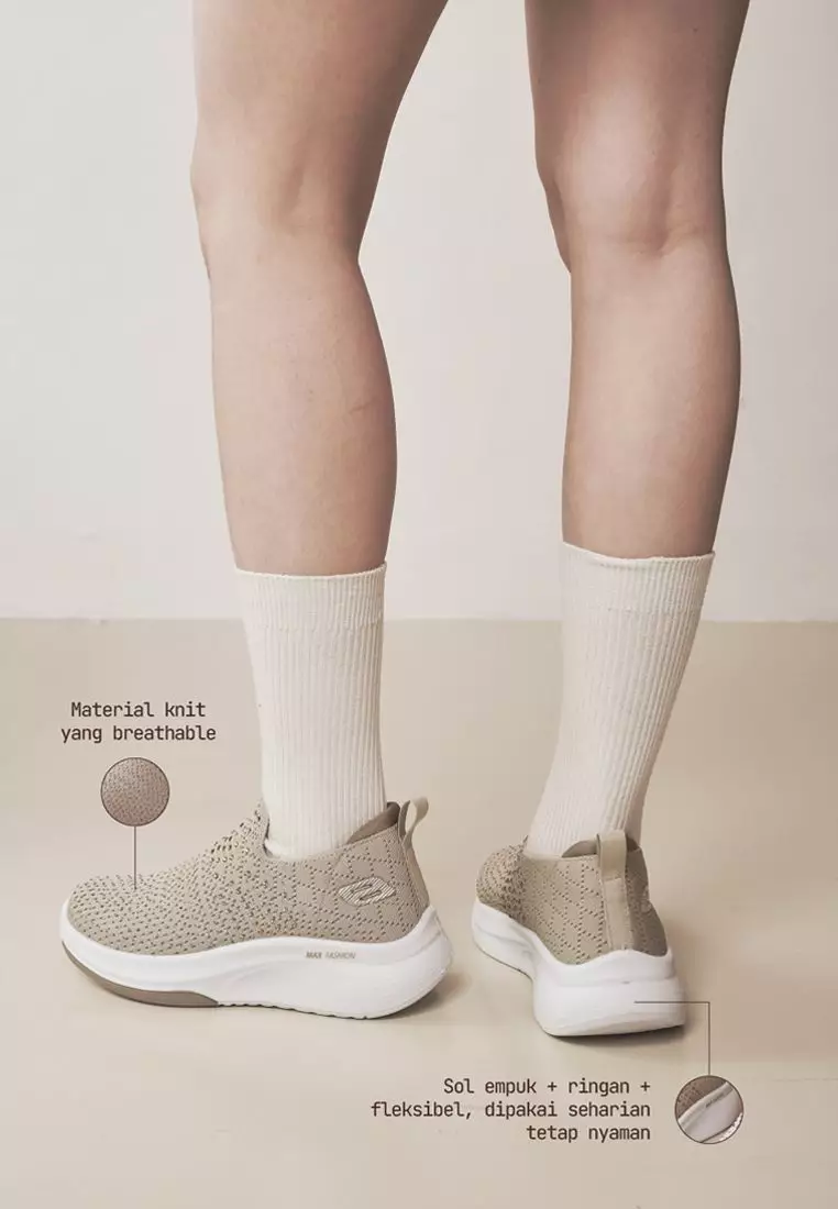 Sepatu Sneakers Slip on Knit Wanita L.Yelan