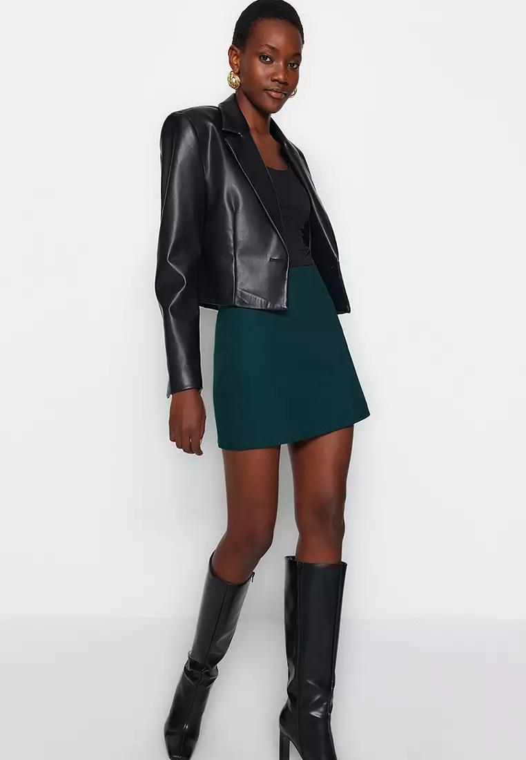 High Waist A-Line Mini Skirt