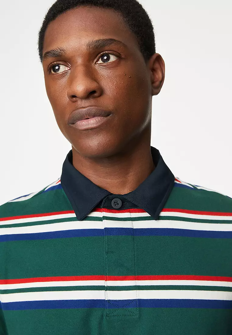 Pure Cotton Striped Rugby Shirt