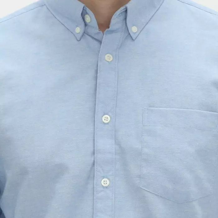 Platini Kemeja Pria Polos Lengan Panjang Katun Oxford Light Blue 11069.02