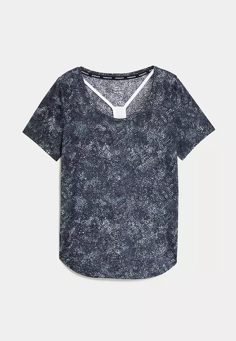 Printed Scoop Neck 2-in-1 T-Shirt