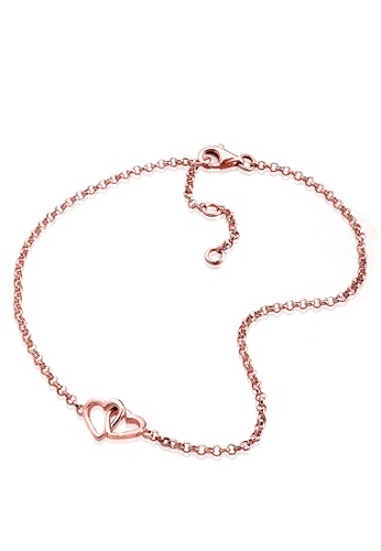 ELLI GERMANY pink Anklet Rosegold Plated Hearts 009E7AC55F56A9GS_1