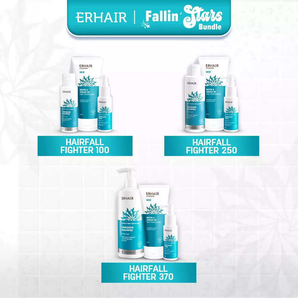 ERHAIR Hairfall Fighter - Bundle Rambut Rontok No#1 Rekomendasi - 370ml