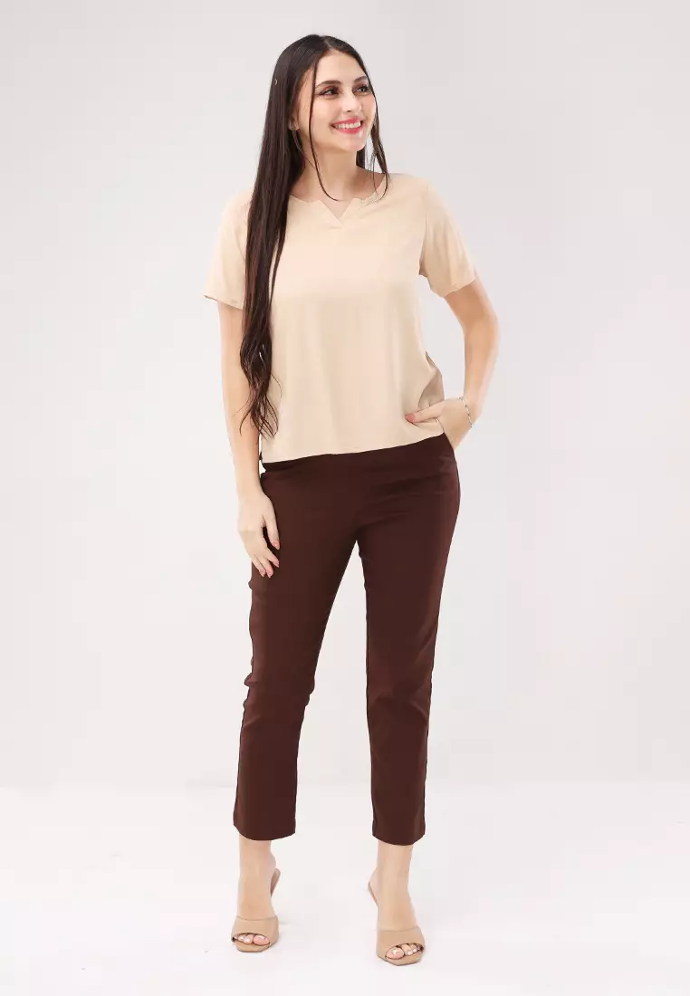 Soft Linen Woven Short Sleeves Blouse