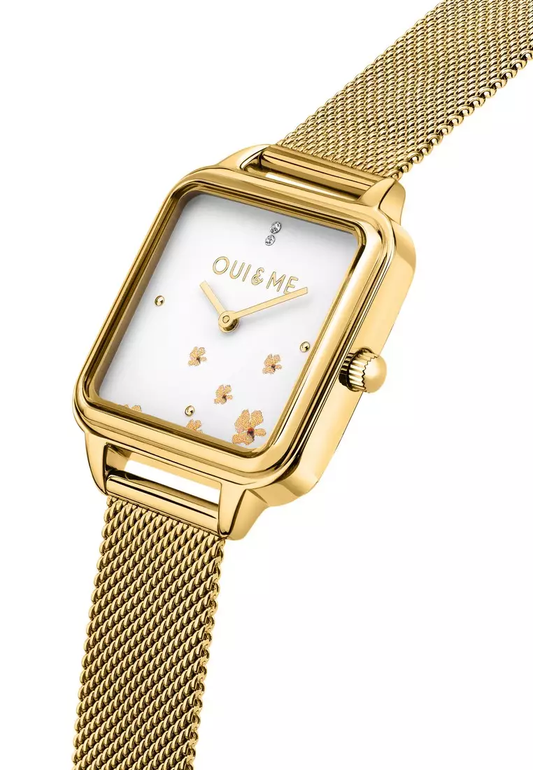 [Sustainable Watch] Oui & Me Harmonie 36.2x27.5mm Rectangular Case Women's Gold Metal Band Quartz Watch ME010382