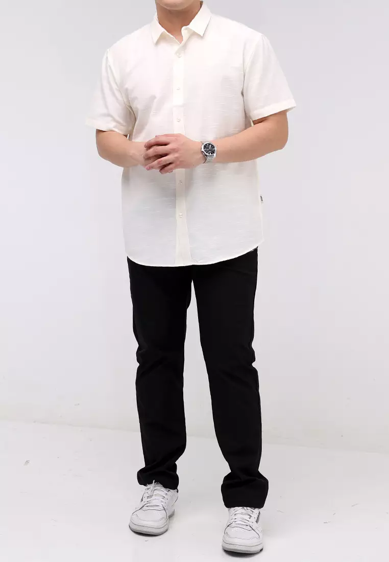 Woven Slub Cotton Short Sleeves