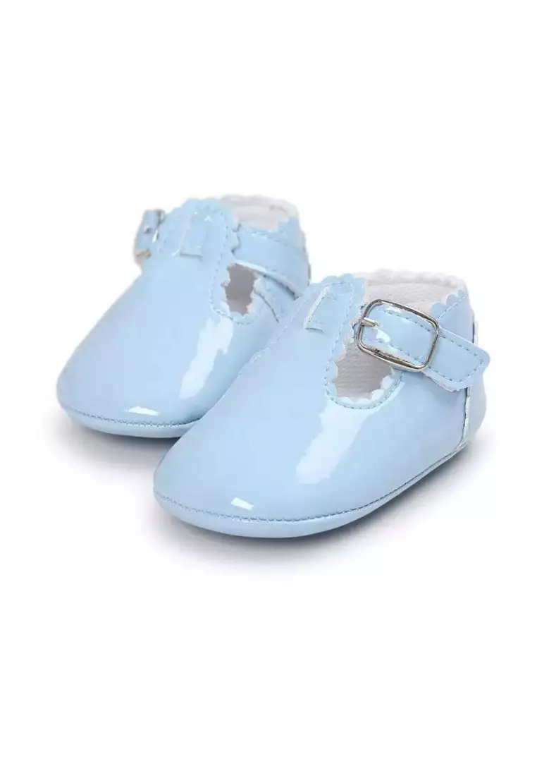 Discount on Raising Little  shoes - SKU: Colored Patent Tbars Shoes - Baby Blue