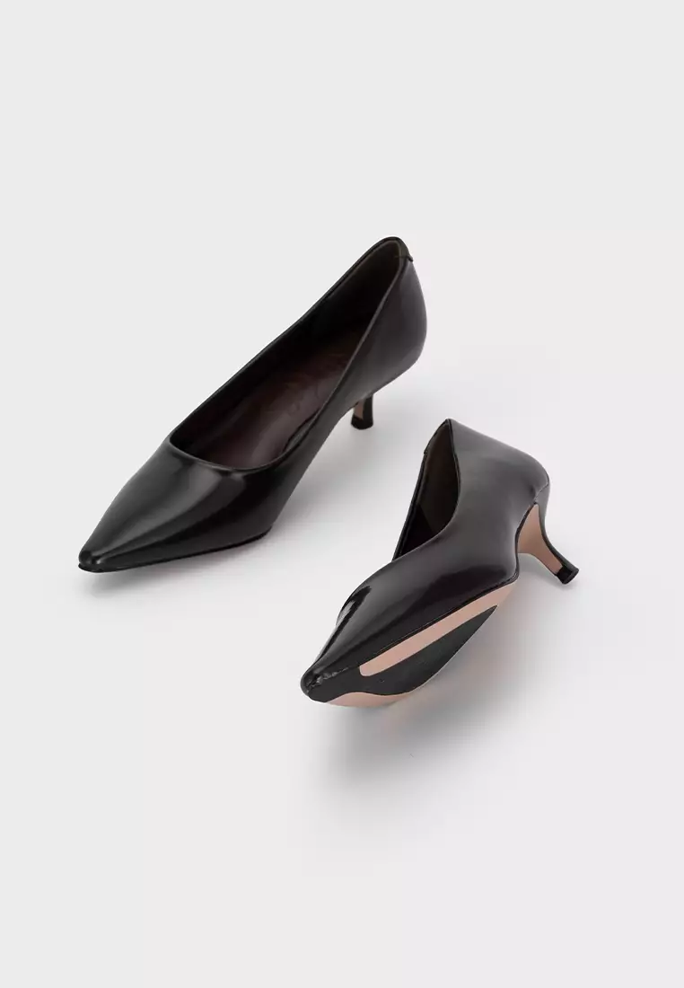 POINTY TOE WITH LEATHER INSOLE KITTEN HEEL PUMP