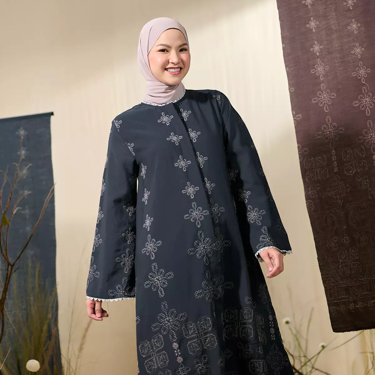 [Raya Collection] ZM Zaskia Mecca - Bayura Deep Navy | Gamis Wanita | Jejak Teduh Ruma | Koleksi Ramadhan Series