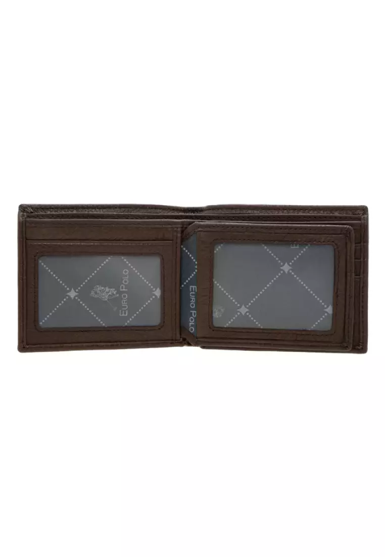 Euro Polo Pebble Leather Flip Dual ID Bifold Wallet EWB 40352