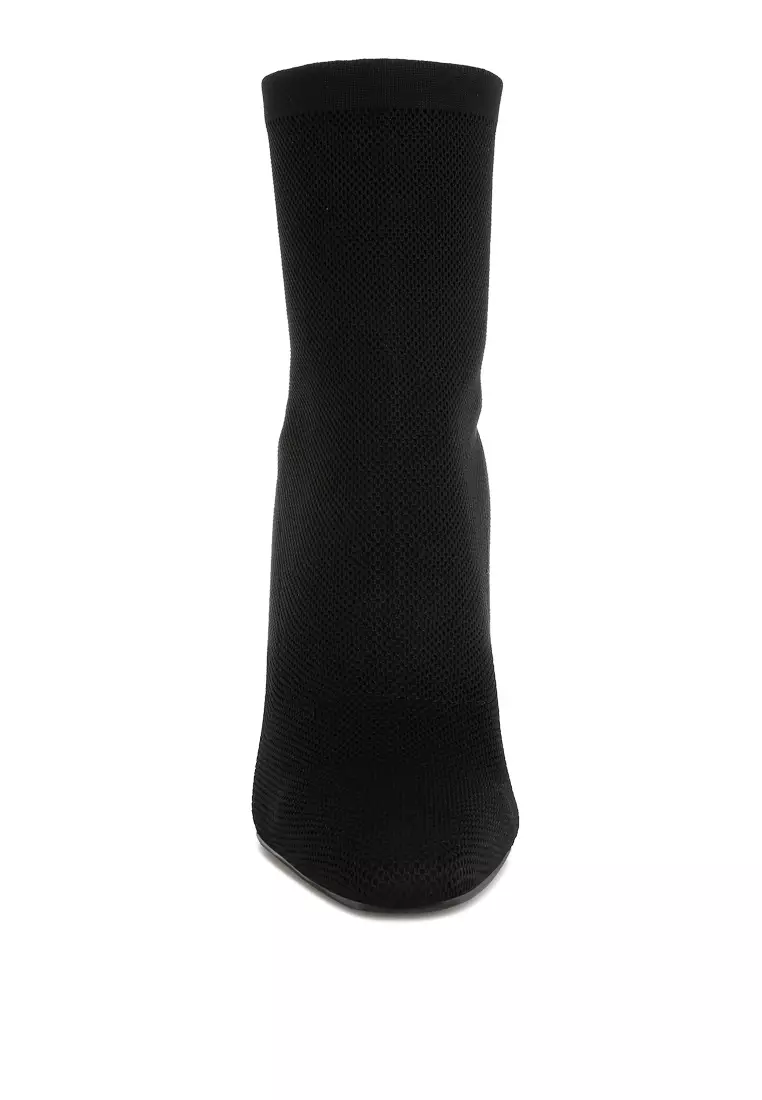 Knitted Sock Boots In Black