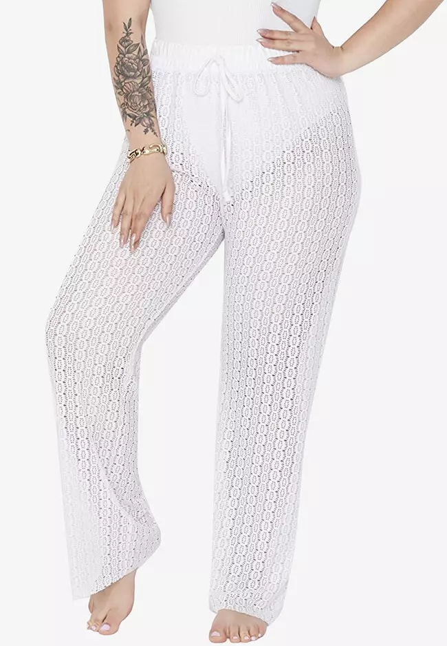 White crochet beach new arrivals pants