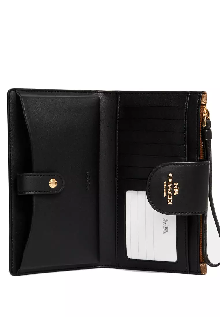 Coach Coach Tech Wallet In Colorblock Signature Canvas Brown