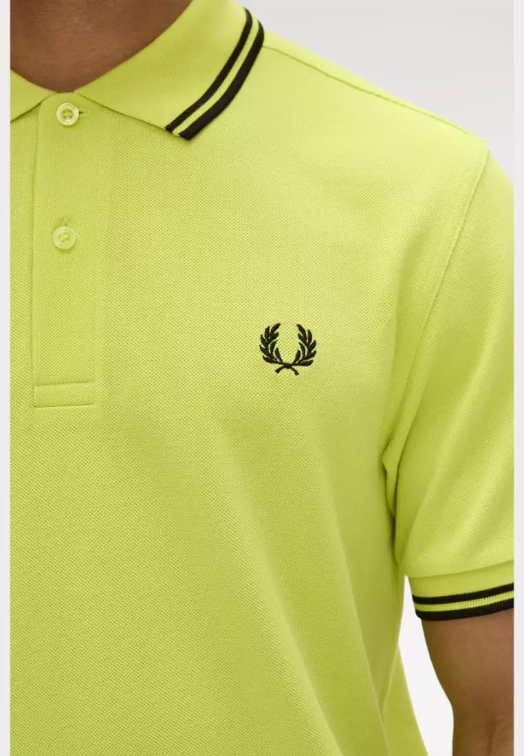 Fred Perry M3600 The Twin Tipped Fred Perry Shirt (Citron / Black / Black)