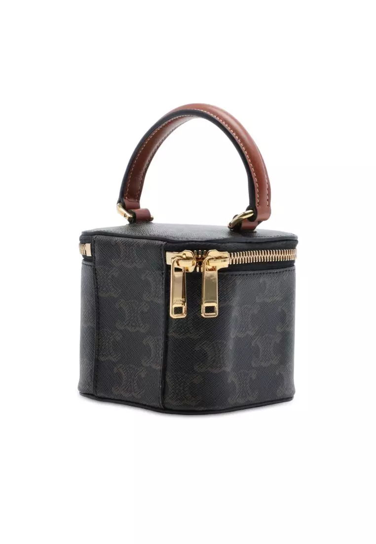 Pre-Loved Celine Mini Triomphe Coated Canvas Vanity Case