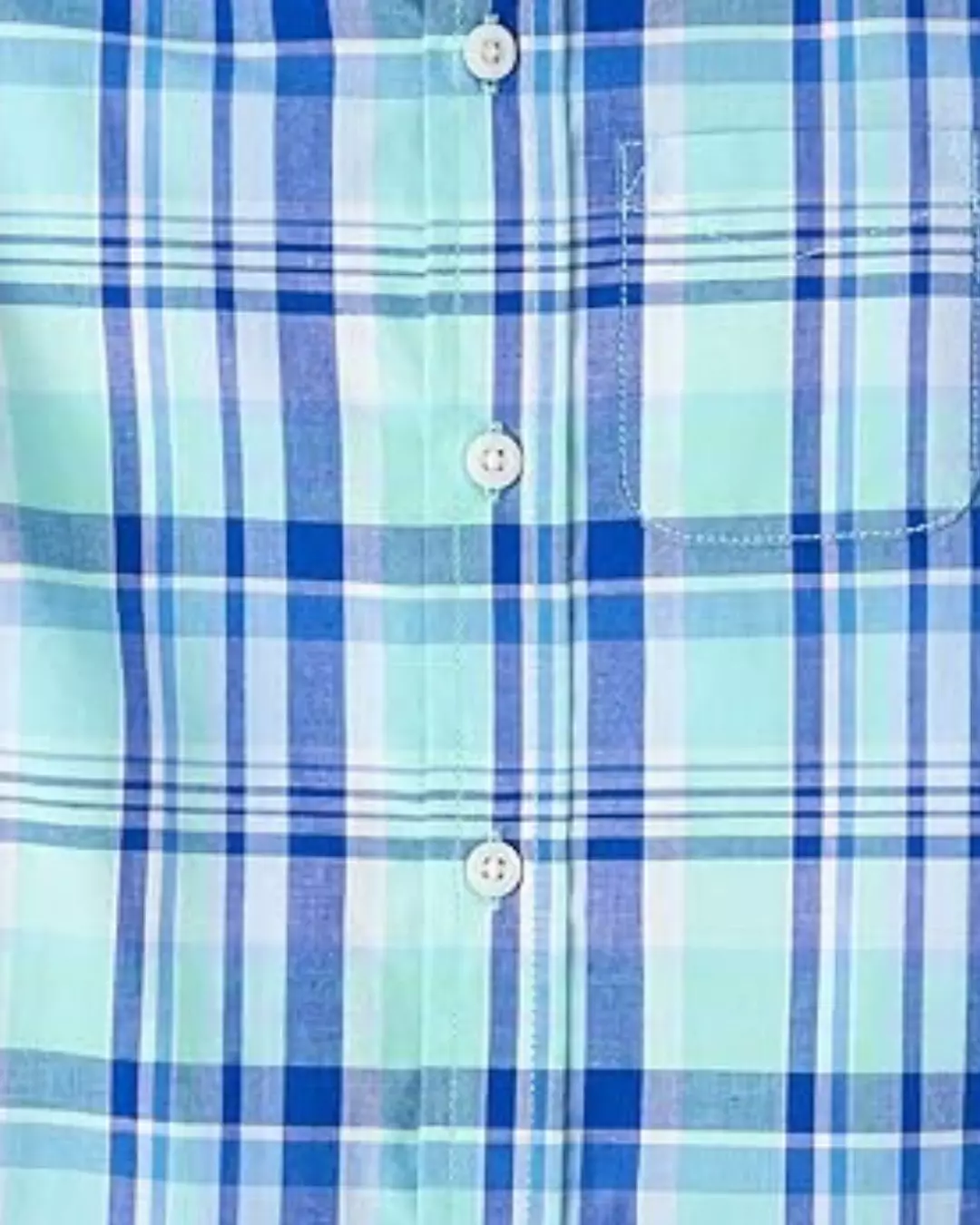 Toddler Boys Plaid Poplin Button Up Shirt - Kemeja Bayi Laki (Biru)