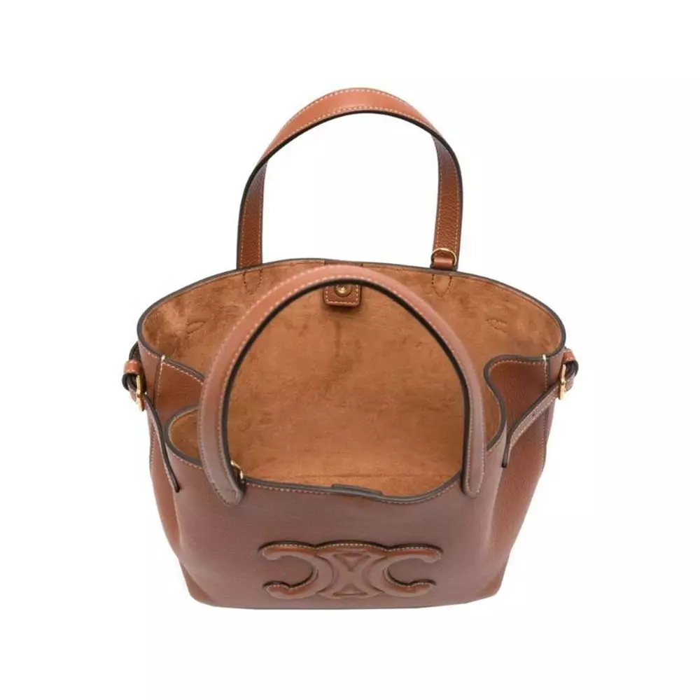 Mini Cabas Anais Cuir Triomphe in Grained Calfskin Tan