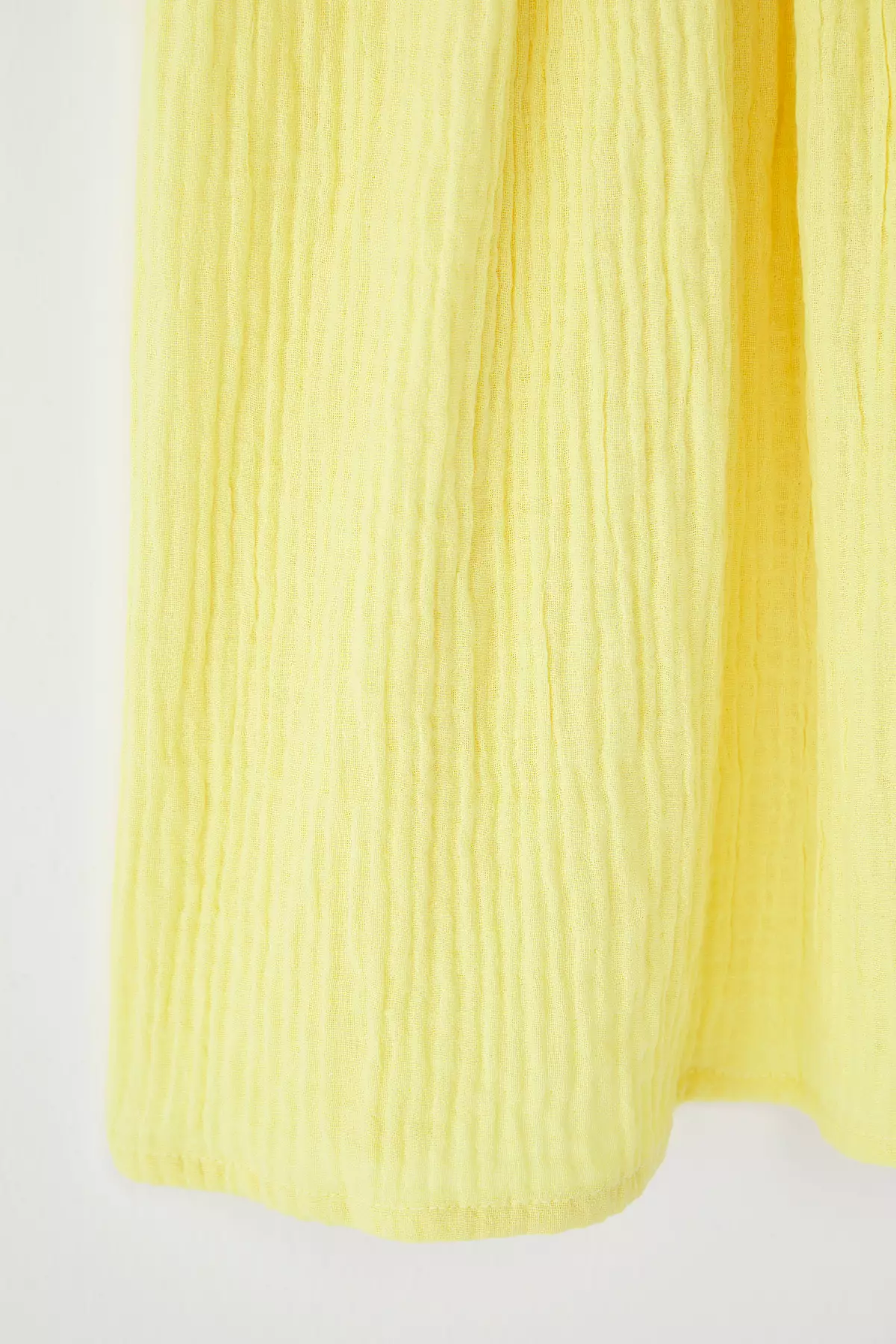 Yellow Girl's 100% Cotton Color Blocking Strap Mini Knitted Dress Tkdss25El00073