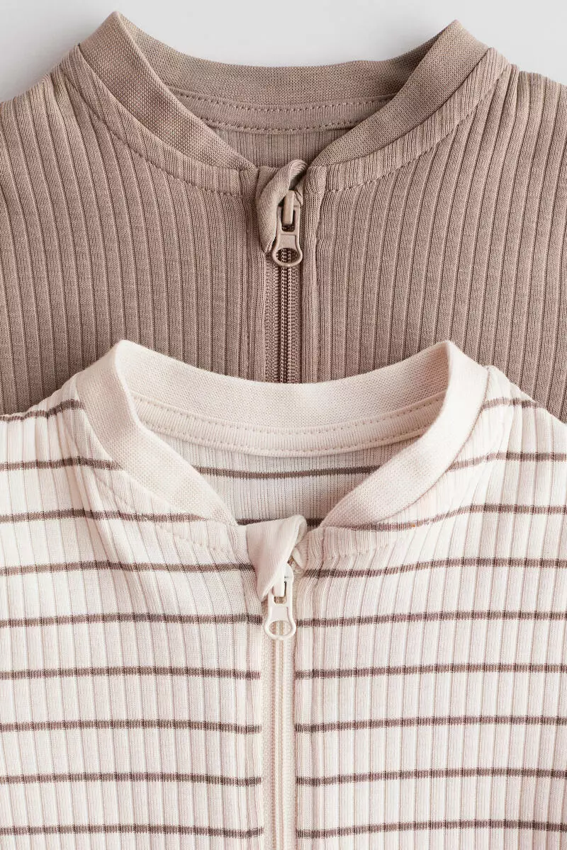 2-pack short cotton sleepsuits