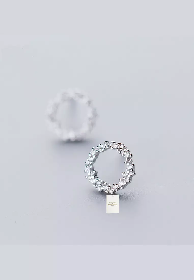 Buy HAPPY FRIDAYS 925 Silver Zircon Loop Earrings JW AR-G3422 2025