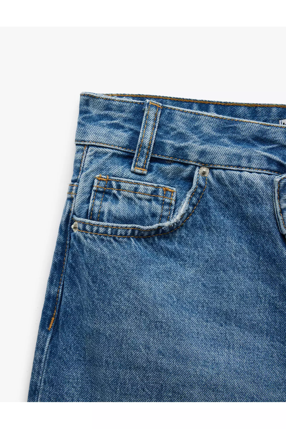 Wide Leg Pocket Buttoned Jean Trousers - Loose Straight Fit Jean