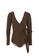 ZITIQUE brown Women's Solid Color One-piece Swimsuit - Brown E8A43US08C1920GS_1