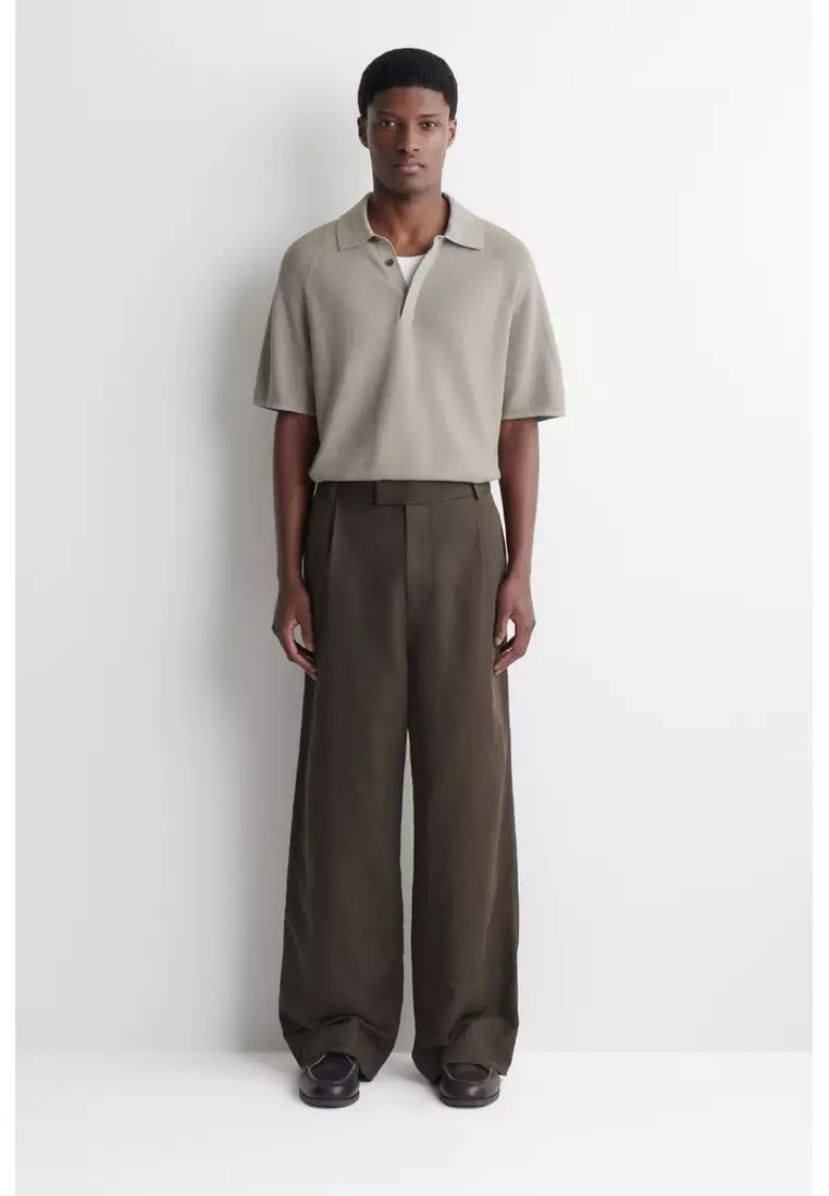 KNITTED LINEN-SILK POLO SHIRT