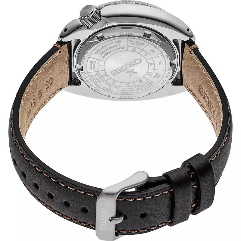 Seiko SRPG17K1 Silver Dasar Hitam Kulit Hitam Cowok