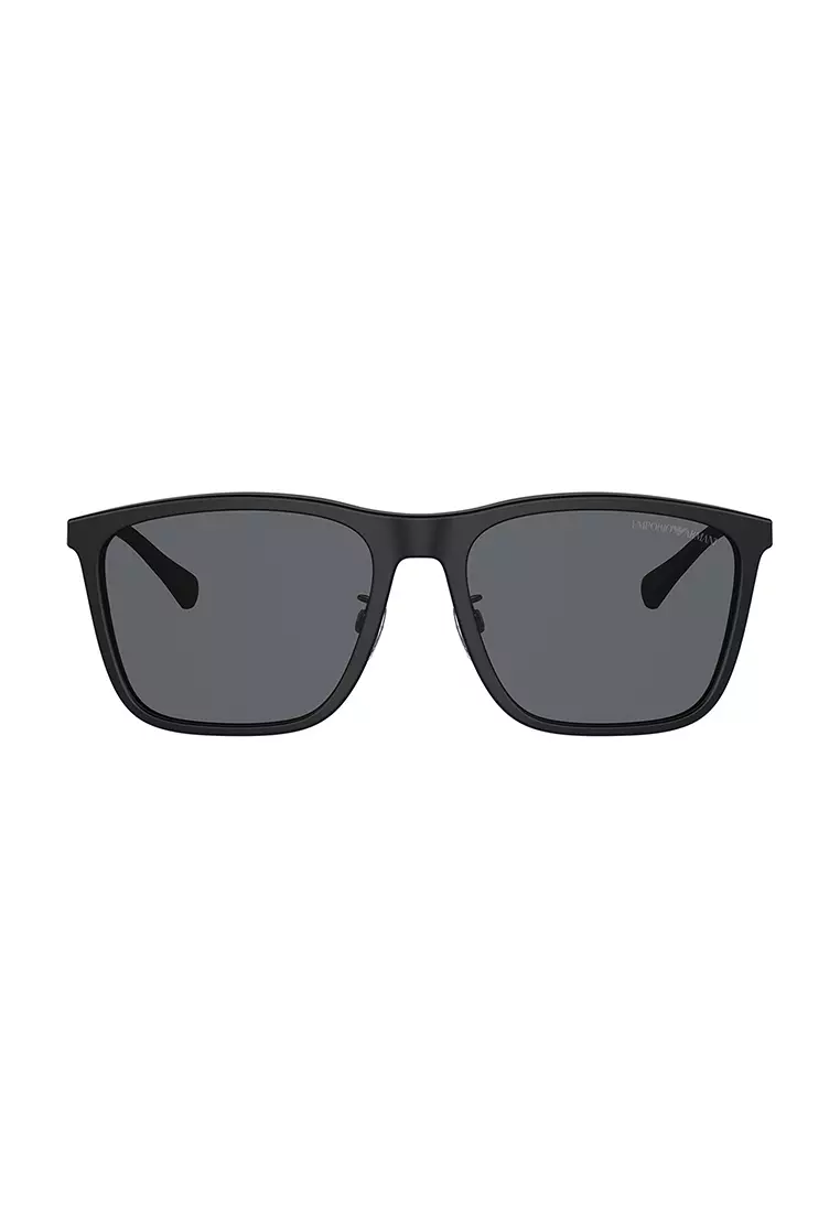 Emporio Armani Men s Rectangle Frame Black Acetate Sunglasses EA4150F